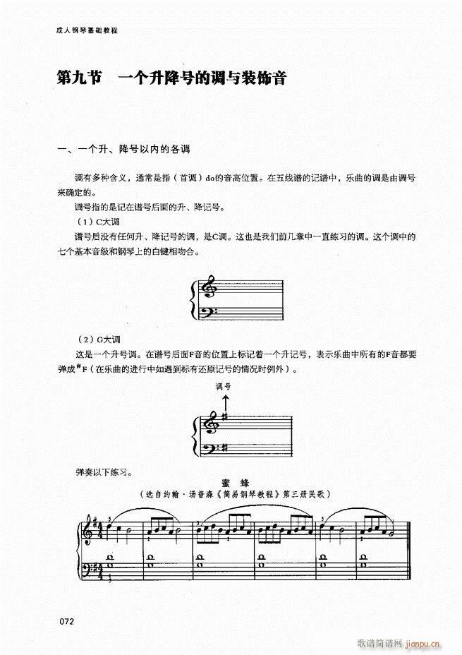 成人钢琴基础教程目录1 80(钢琴谱)74