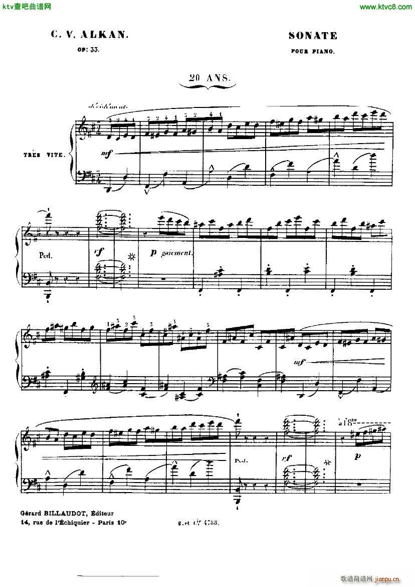 Alkan op 33 Grande Sonata part 1(钢琴谱)1
