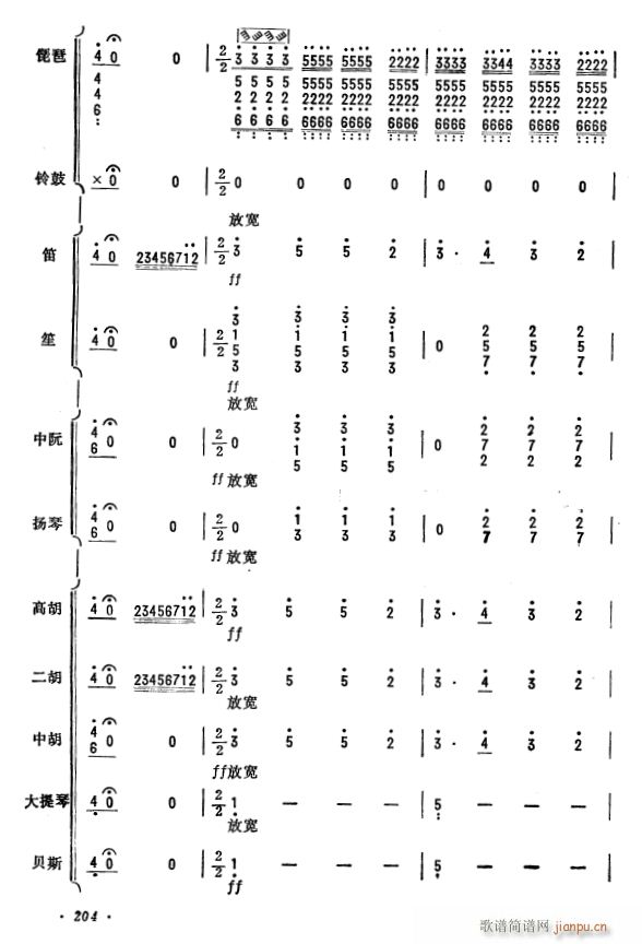 杜鹃啼血 琵琶协奏曲 55(总谱)1