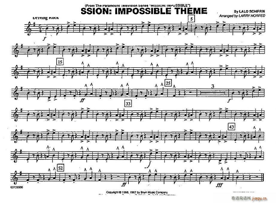 MISSION IMPOSSIBLE THEME 上低音号(十字及以上)1