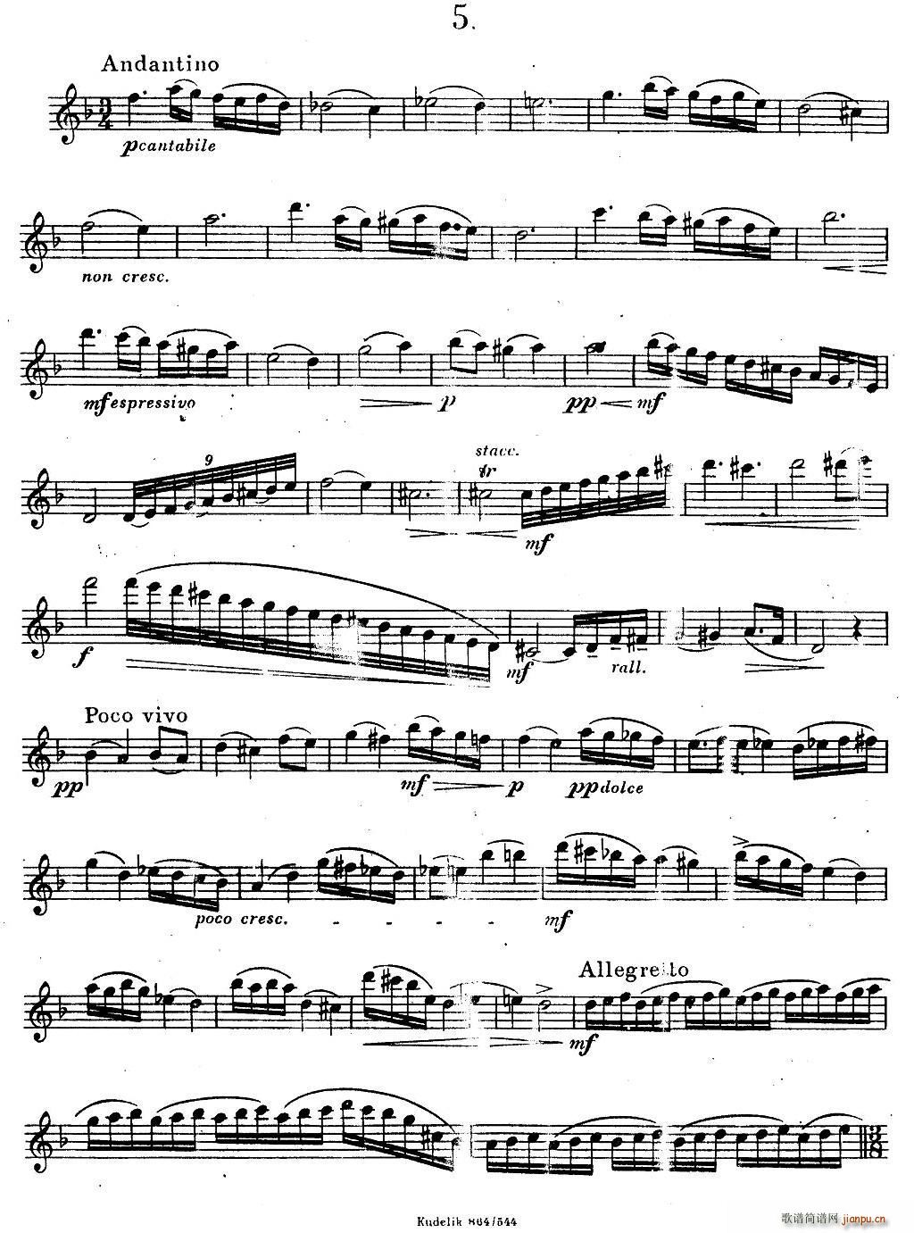 奇特克 萨克斯练习曲之五 ETUDY PRO SAXOPHON FR ZITRK op 3(十字及以上)1