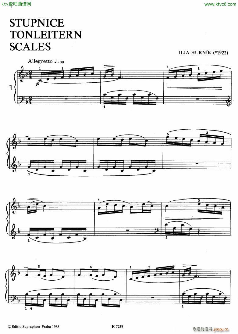 Hurnik piano etudes(钢琴谱)1