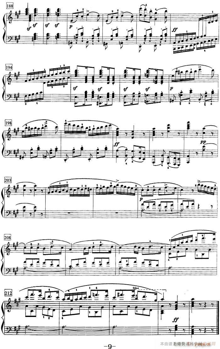 钢琴教程第八级 大型乐曲 A大调奏鸣曲 Op 120 第三乐章(钢琴谱)9
