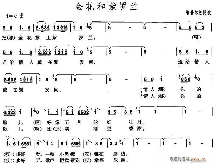 金花和紫罗兰(六字歌谱)1