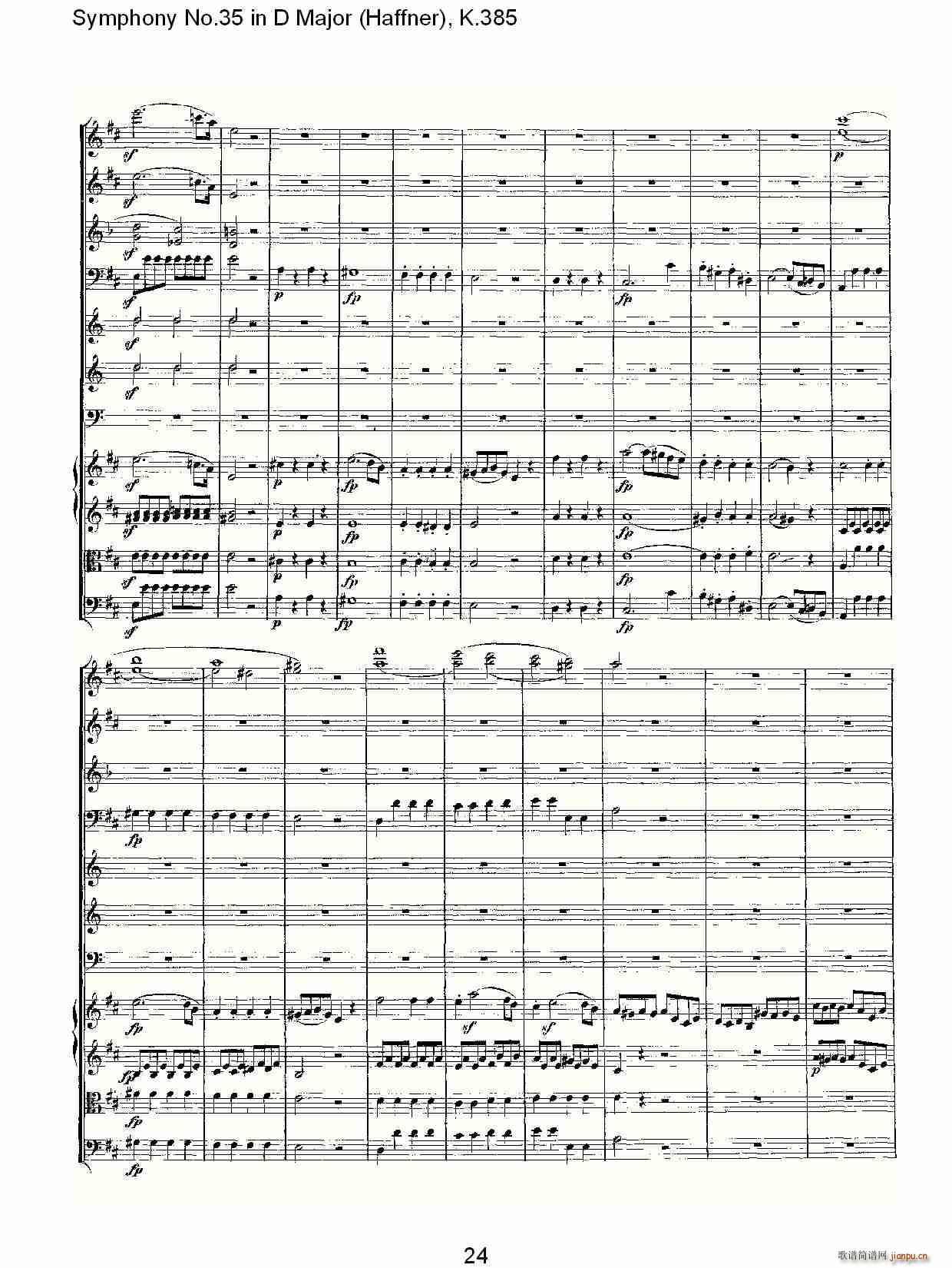 Symphony No.35 in D Major, K.385(十字及以上)24