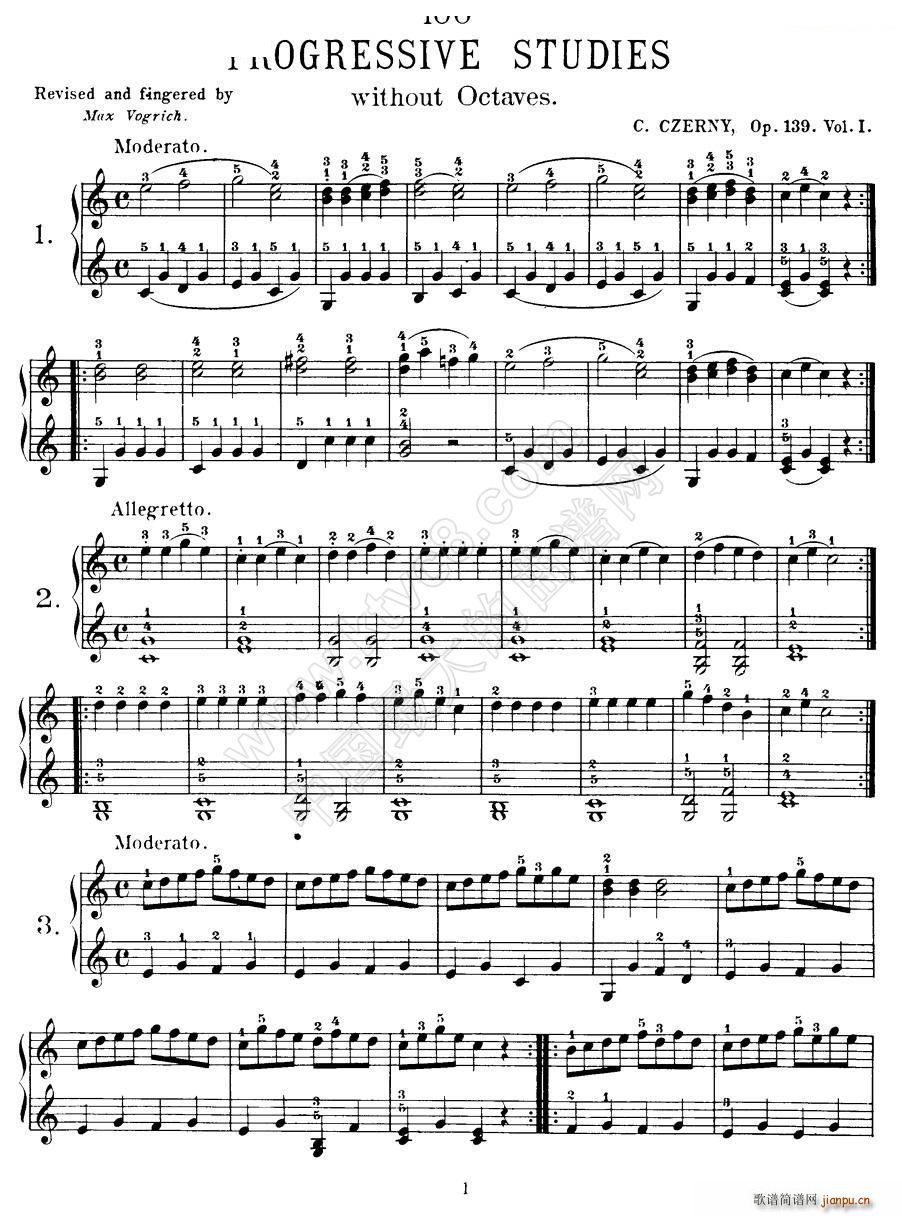 Czerny 100 Progressive Studies Op 139 1 21(钢琴谱)1