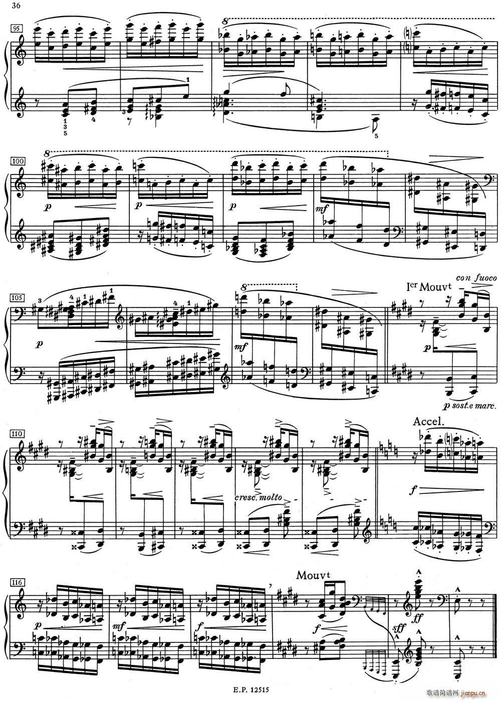 德彪西12首钢琴练习曲 5 八度练习v1 0 octaves(钢琴谱)6