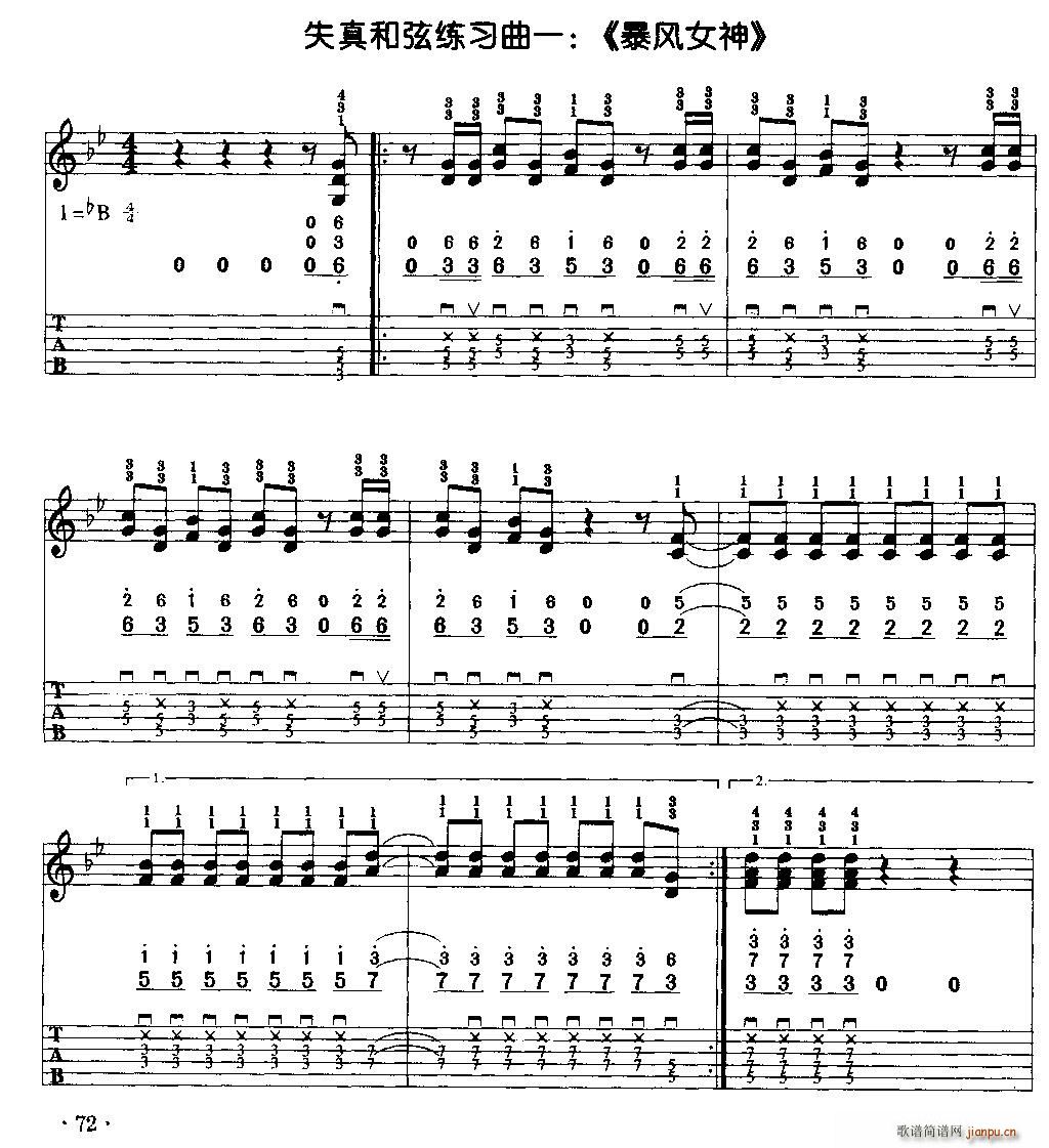 暴风女神 电吉他(吉他谱)1