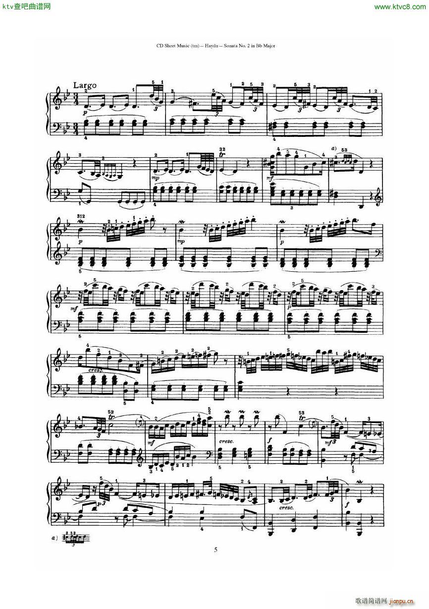 Haydn Joseph Sonata no 2 in Bb Major(钢琴谱)5