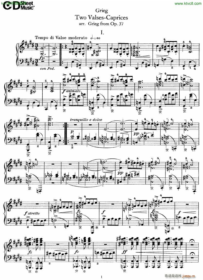 Grieg Two Valses Caprices(钢琴谱)1