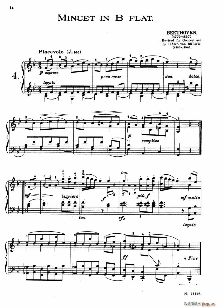 Beethoven Minuet(钢琴谱)1