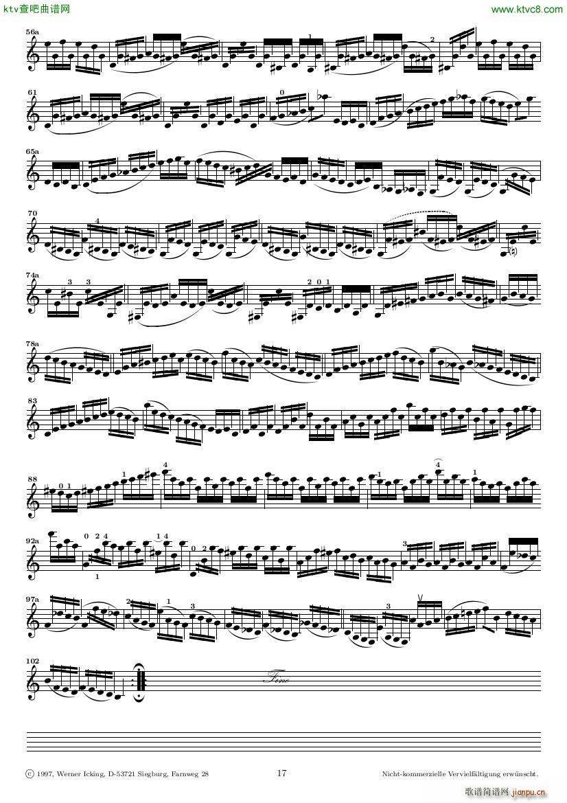 Bach JS BWV 1005 Sonata for Solo Violin in C(钢琴谱)17