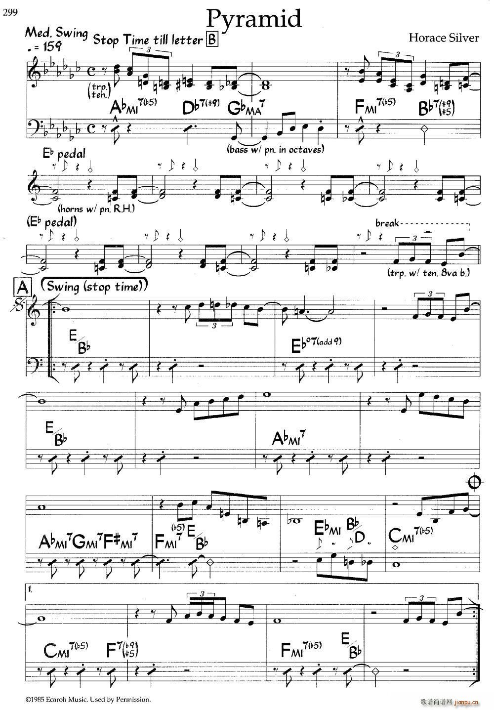 Pyramid 爵士钢琴曲(钢琴谱)1
