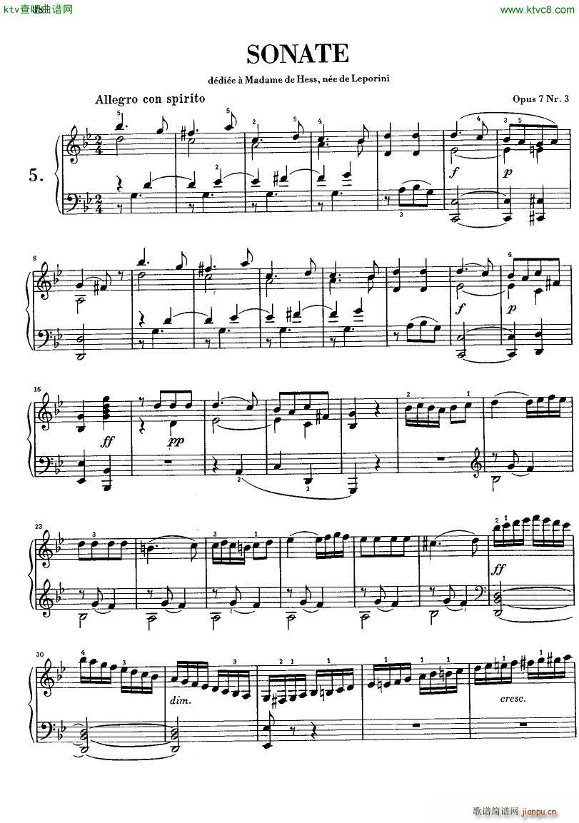 Clementi Sonate op 7 No 3(钢琴谱)1