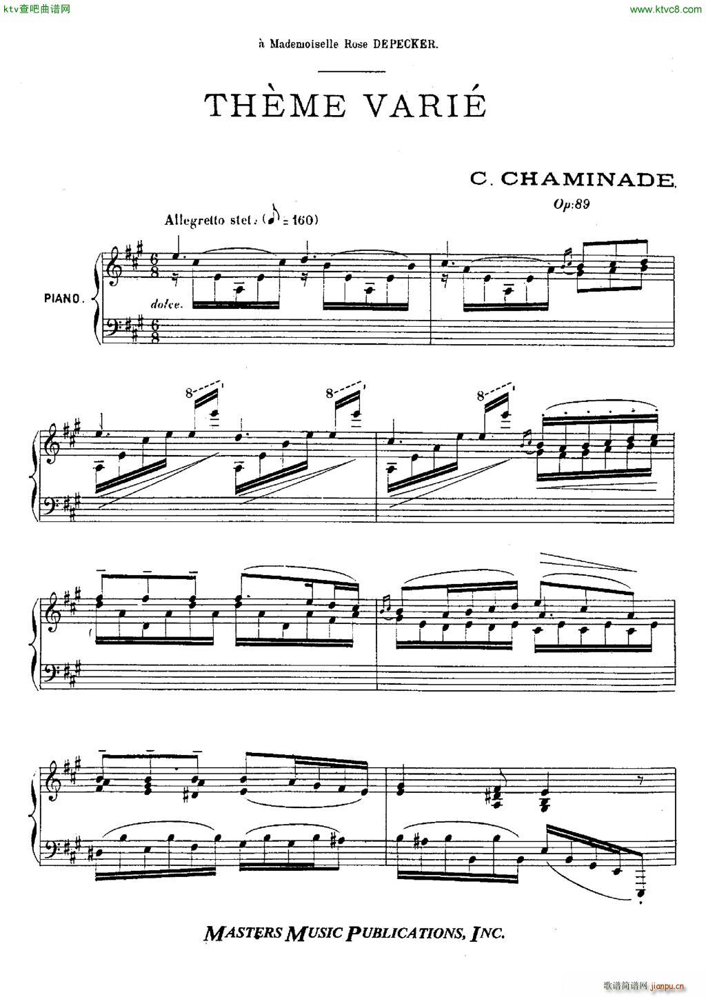 Chaminade Op 89 Thème Varié(钢琴谱)1