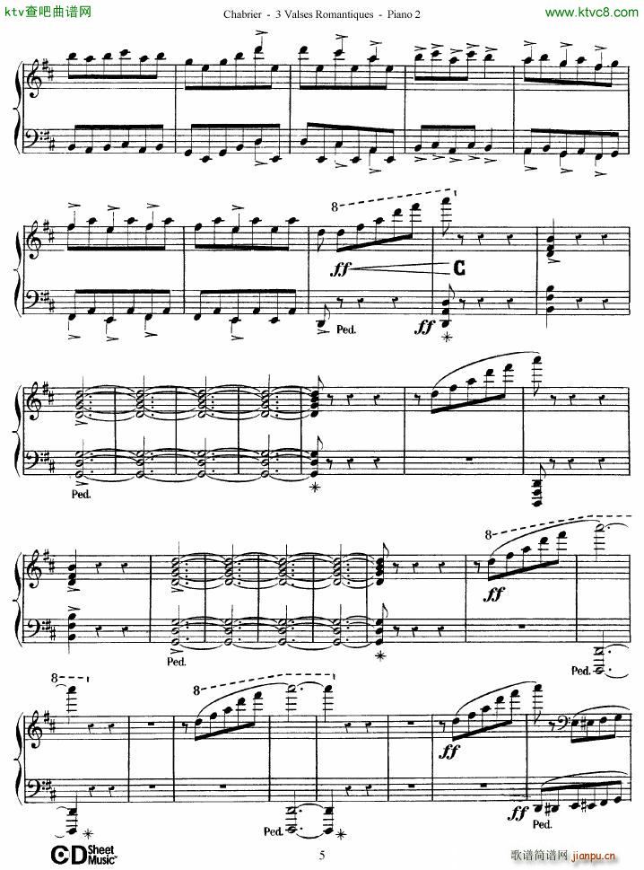 Chabrier 3 Valses Romantiques Piano 2(钢琴谱)5