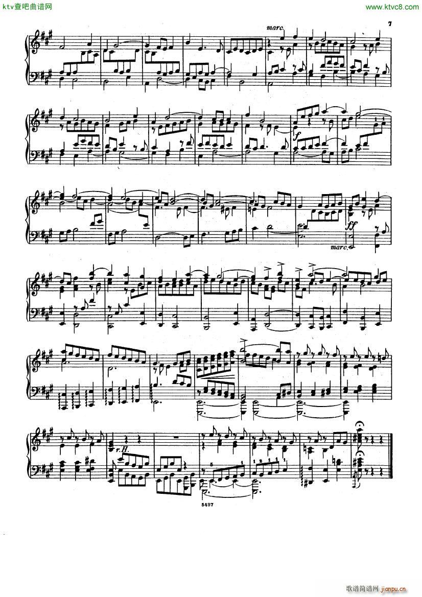 Bach D Albert Prelude and fugue in a major(钢琴谱)7