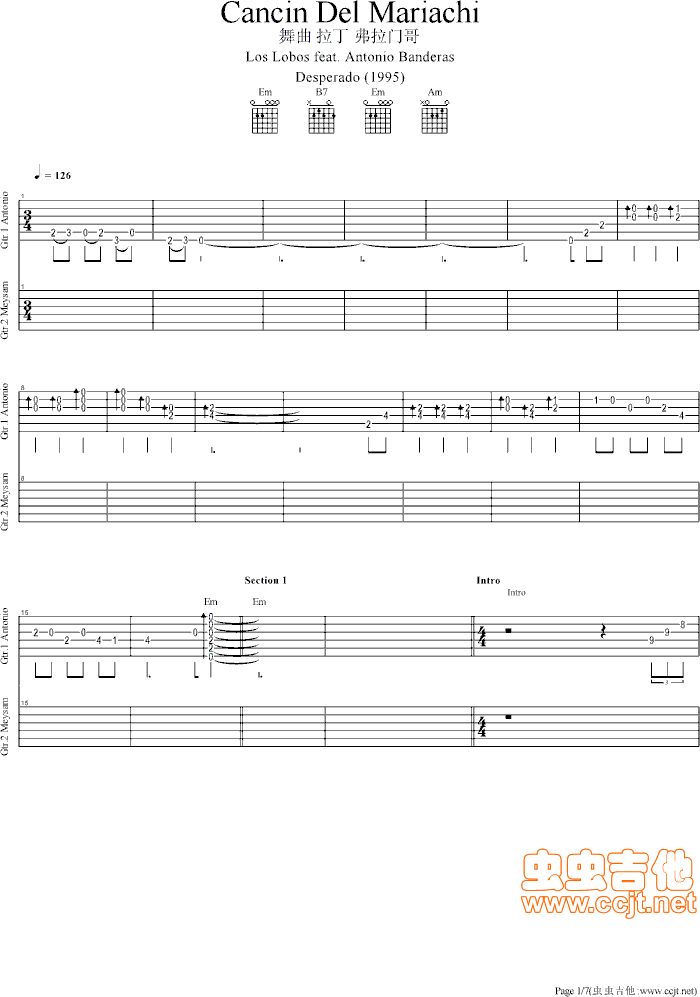 Cancin Del Mariachi(吉他谱)1