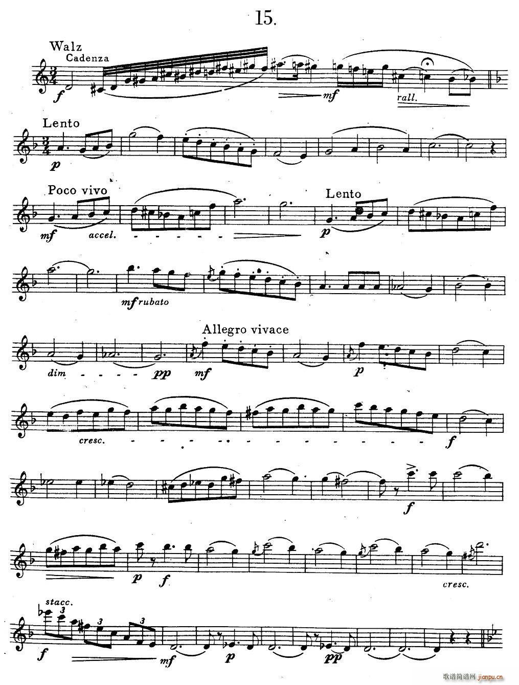 奇特克 萨克斯练习曲之15 ETUDY PRO SAXOPHON FR ZITRK op 3(十字及以上)1