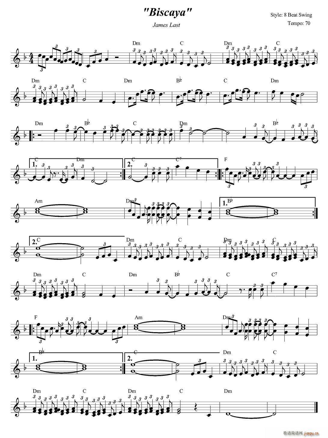 biscaya(电子琴谱)1