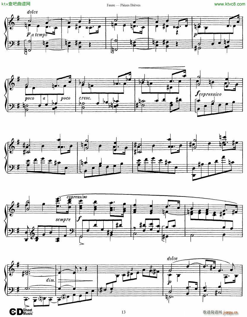 Faure 8 Pieces Breves Op 84(钢琴谱)13