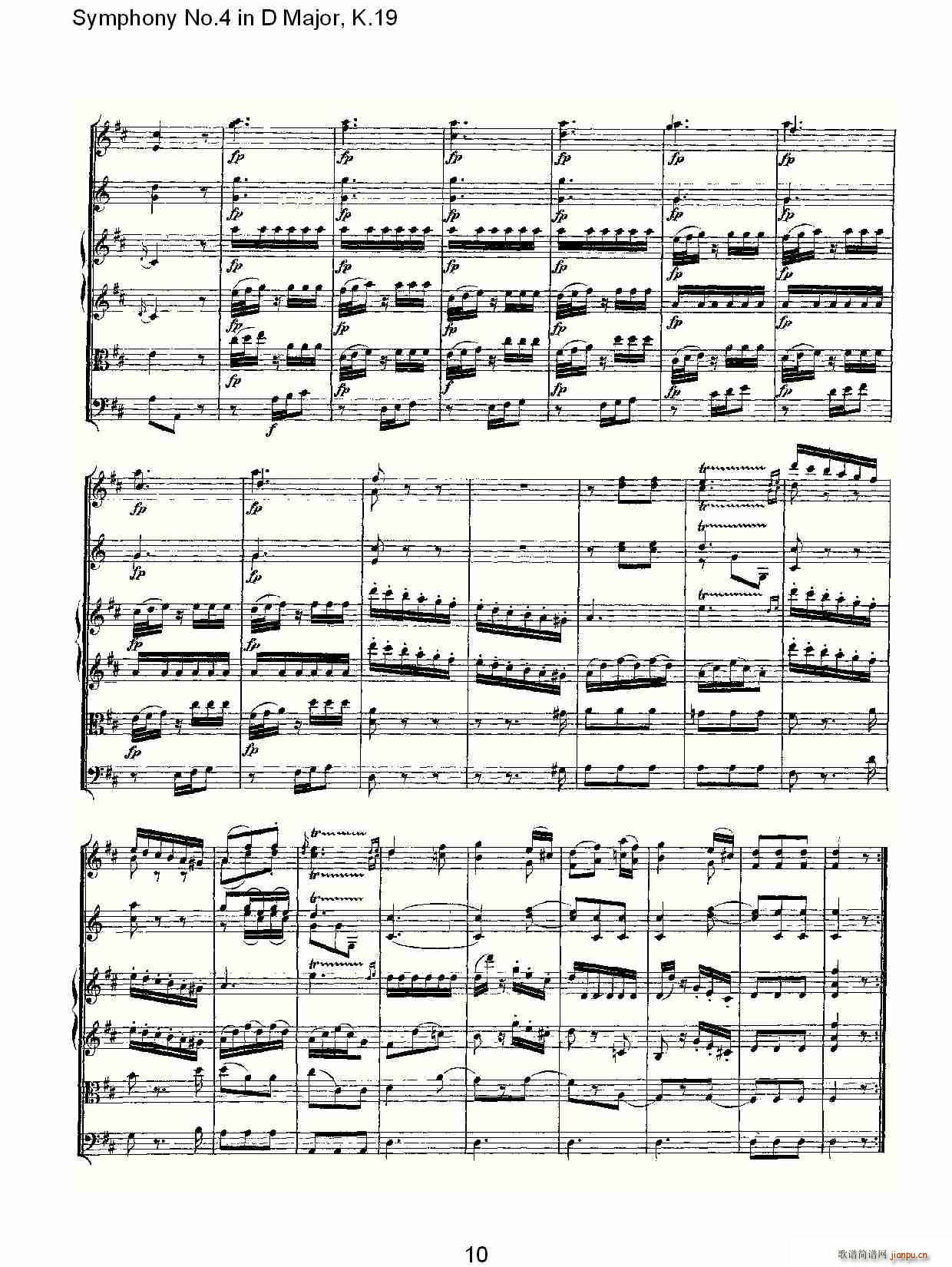 Symphony No.4 in D Major, K.19(十字及以上)10