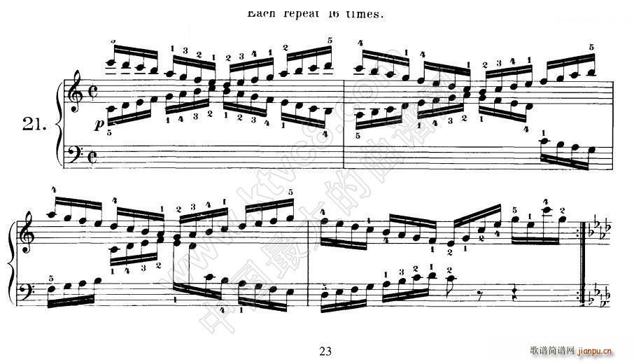 Czerny 40 Daily Exerci Op 337 20 25 40首日常训练曲(钢琴谱)1