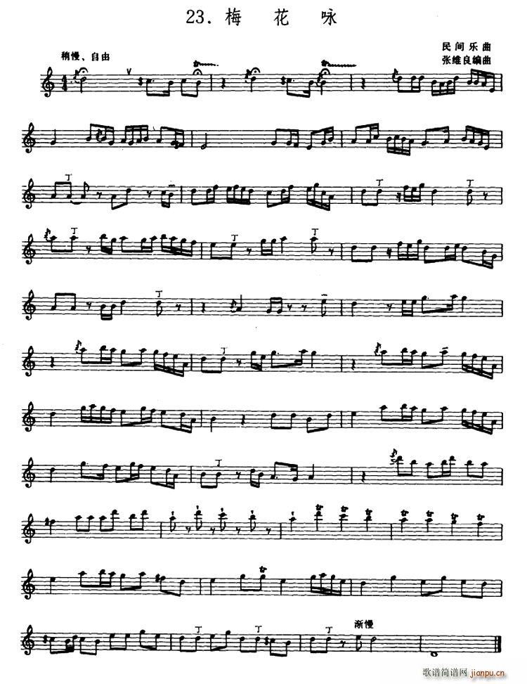 梅花咏 箫(笛箫谱)1