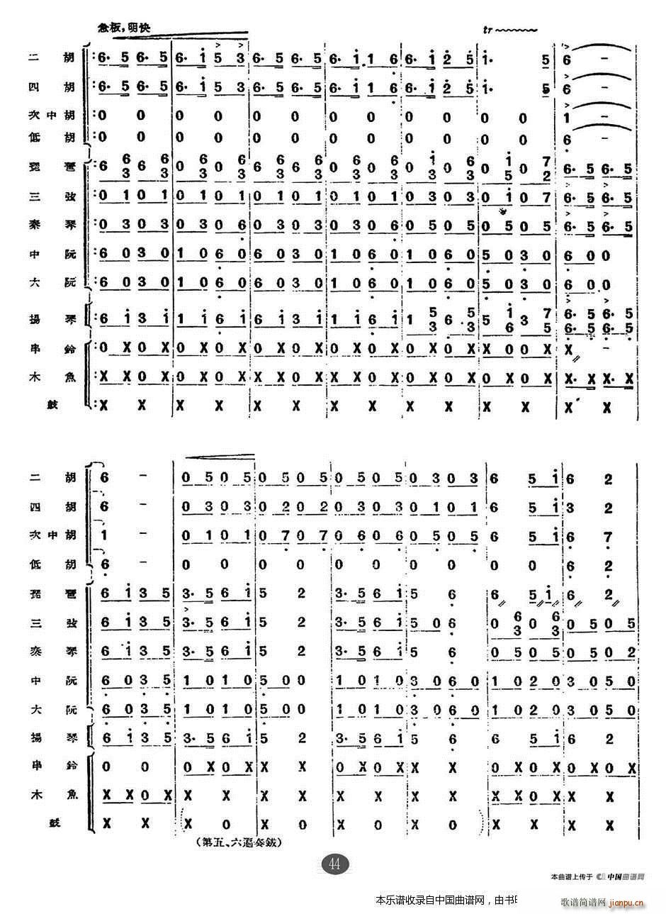 鄂尔多斯舞曲 乐器谱(总谱)3