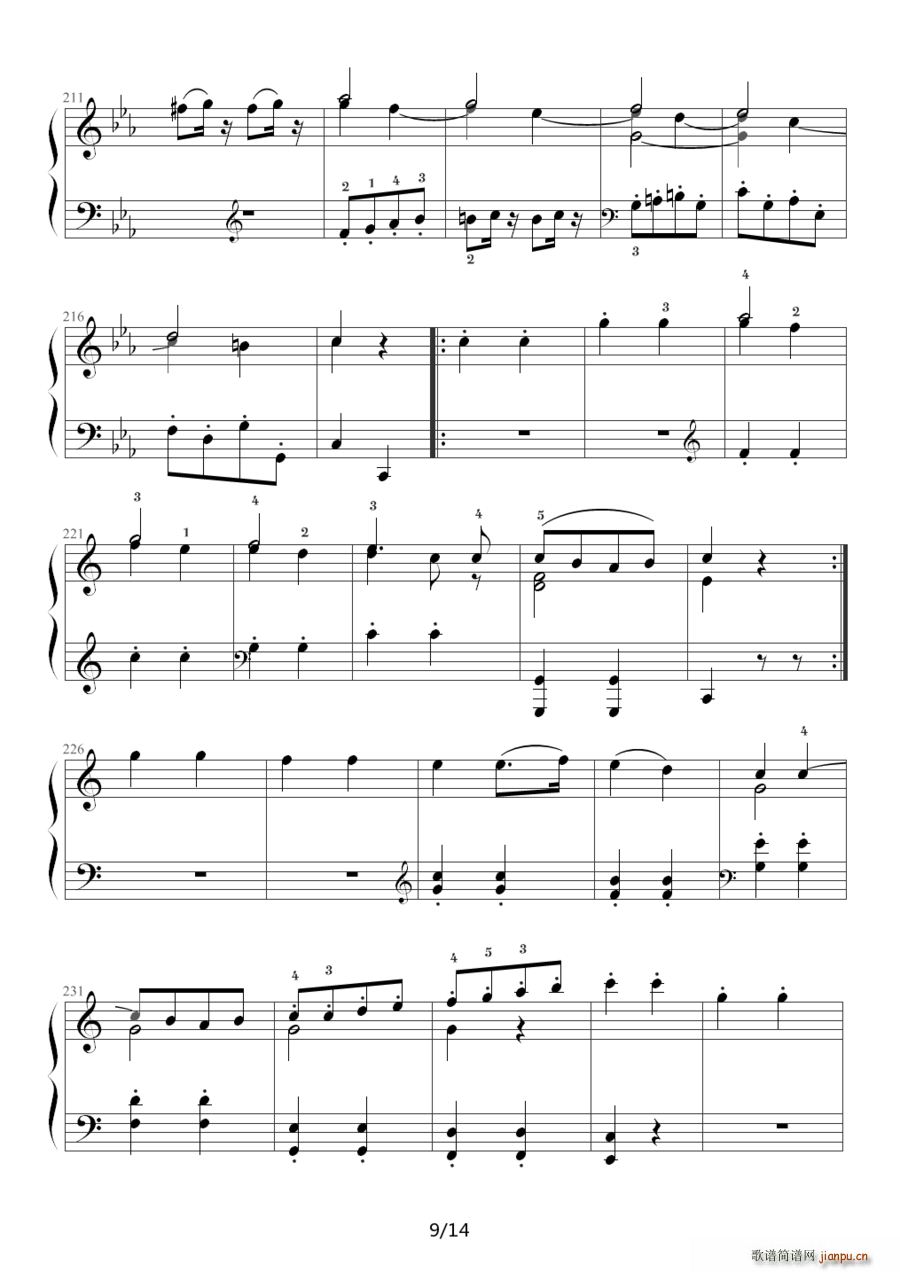 小星星变奏曲 K 265 带指法 Mozart 莫扎特(十字及以上)9