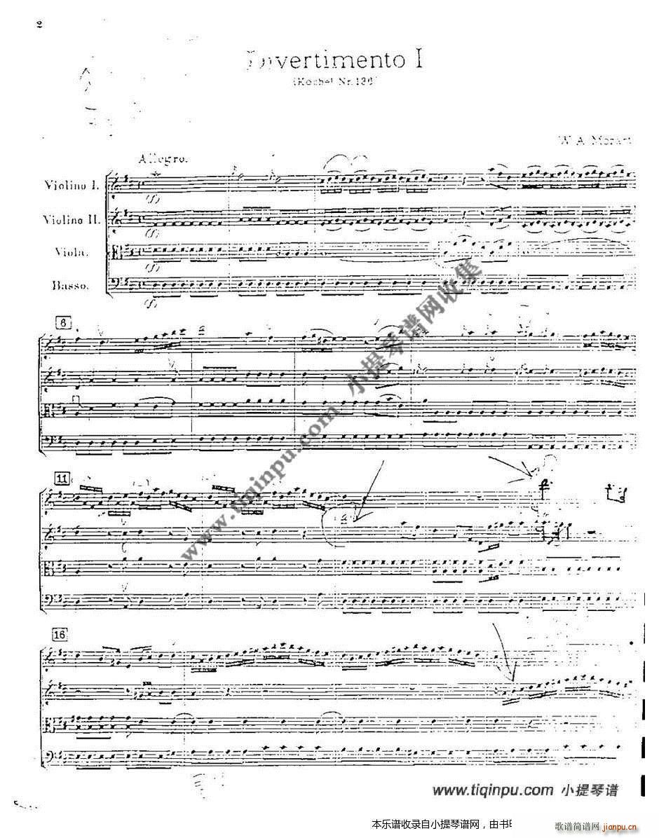 莫扎特D大调嬉游曲K136(总谱)1