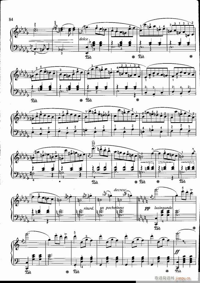 钢琴 不可不弹的世界钢琴名曲100首 五(钢琴谱)84