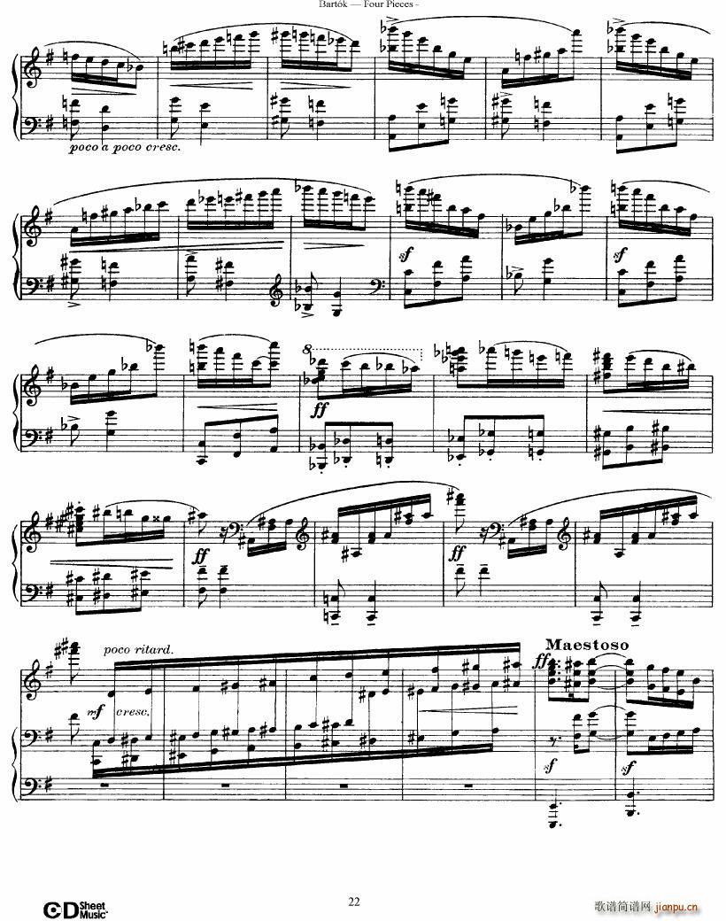 Bartok DD 71 Four Piano Pieces(钢琴谱)22