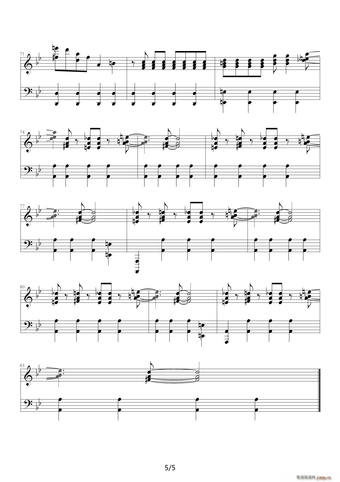 老版钢炼OP1 D调(钢琴谱)5