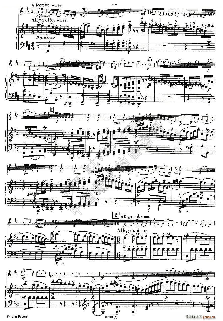 Mozart Violin Sonata No 3 KV 306 第三小提琴奏鸣曲(小提琴谱)12