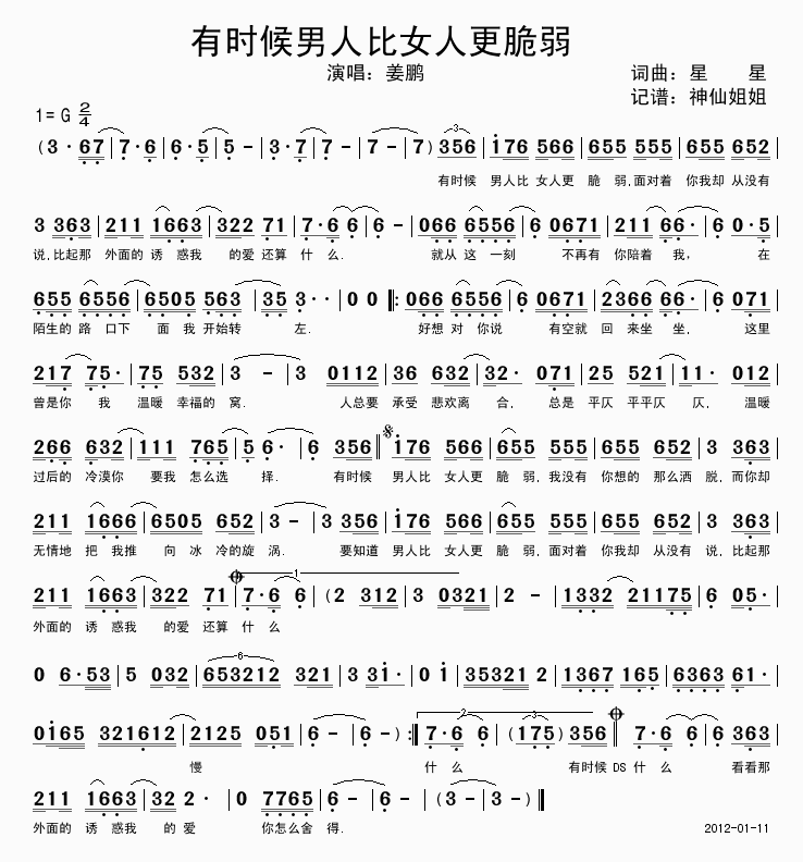 有时候男人比女人更脆弱(十字及以上)1