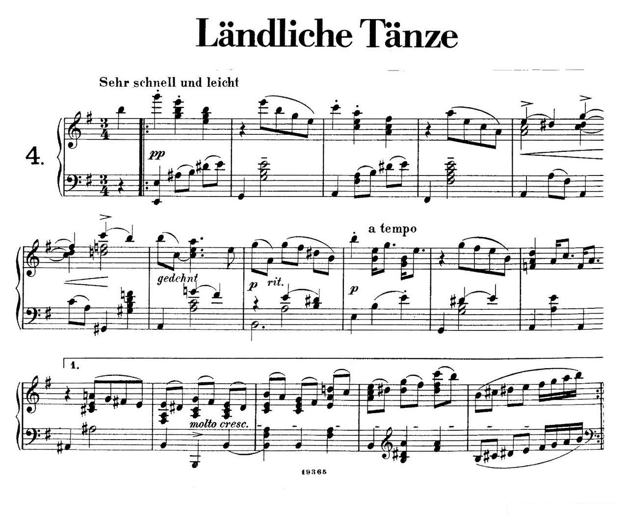 Landliche Tanzee Op 1 乡村舞曲 4 e小调(十字及以上)1