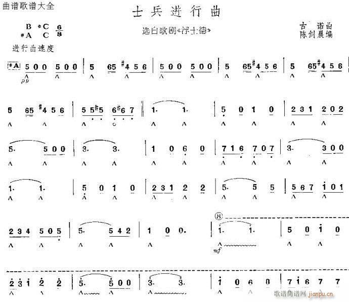 士兵进行曲(单簧管谱)1