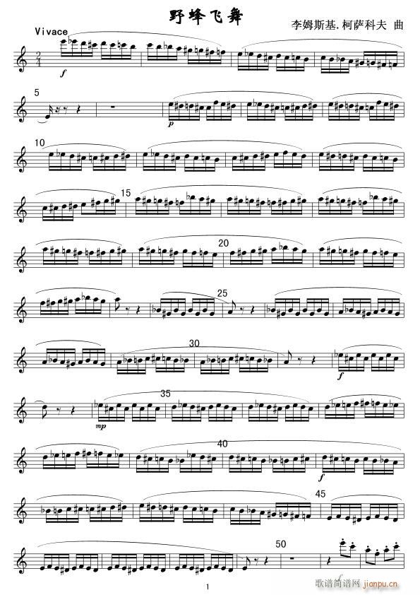 野蜂飞舞 长笛 1(笛箫谱)1