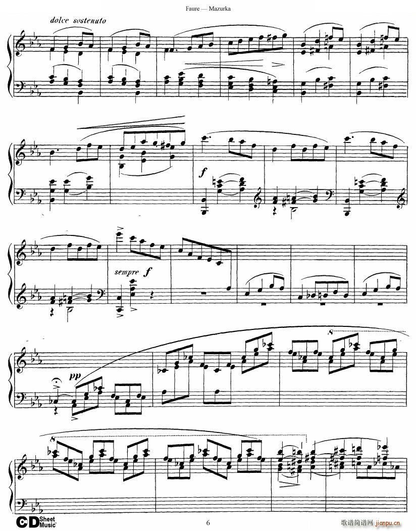 Faure Mazurka Op 32 Mazurka Op 32(十字及以上)6