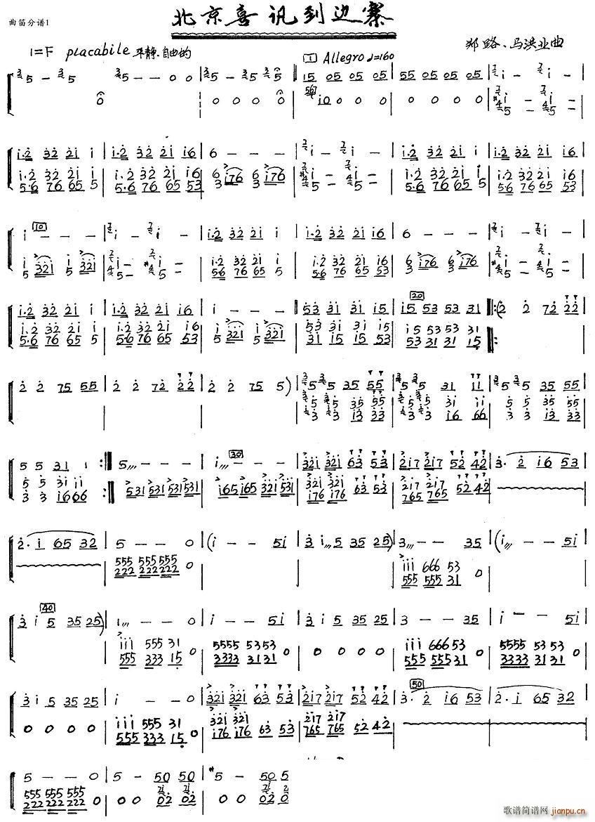 北京喜讯到边寨 新笛 1(笛箫谱)1