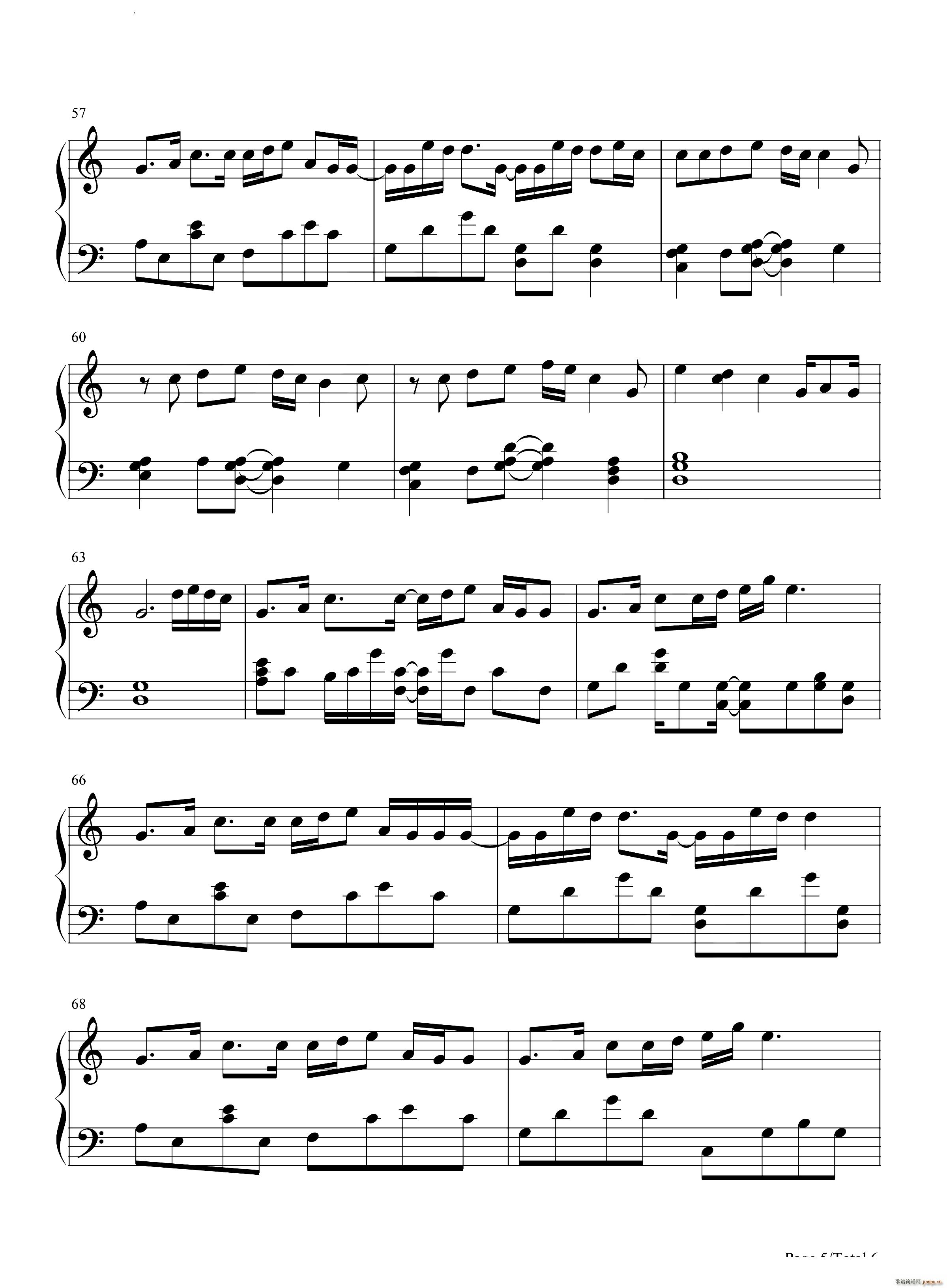 我不曾忘记(钢琴谱)6