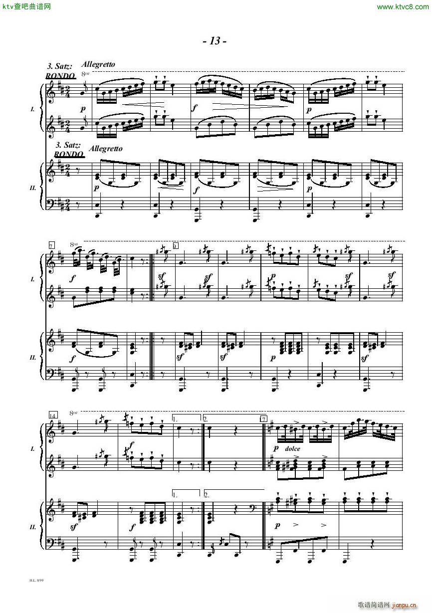 Diabelli Sonata Op33 For Two Pianos(钢琴谱)13