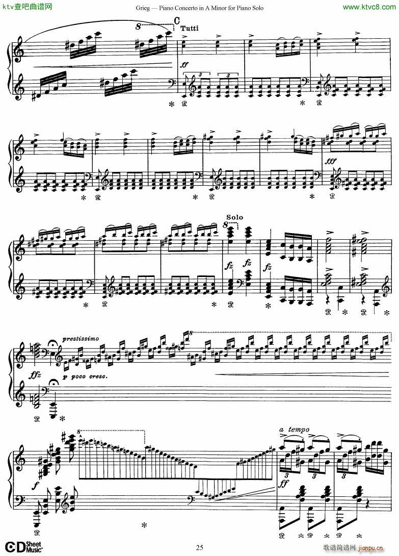 Grieg Piano Concerto solo arr 2 byGrieg(钢琴谱)25