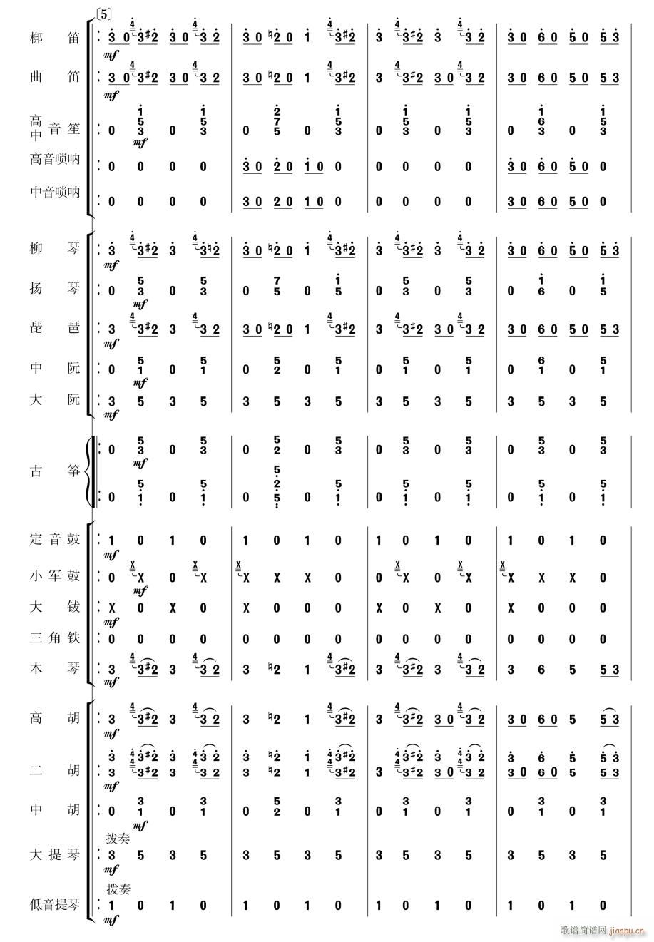 拉德斯基进行曲 民乐合奏 2(总谱)1