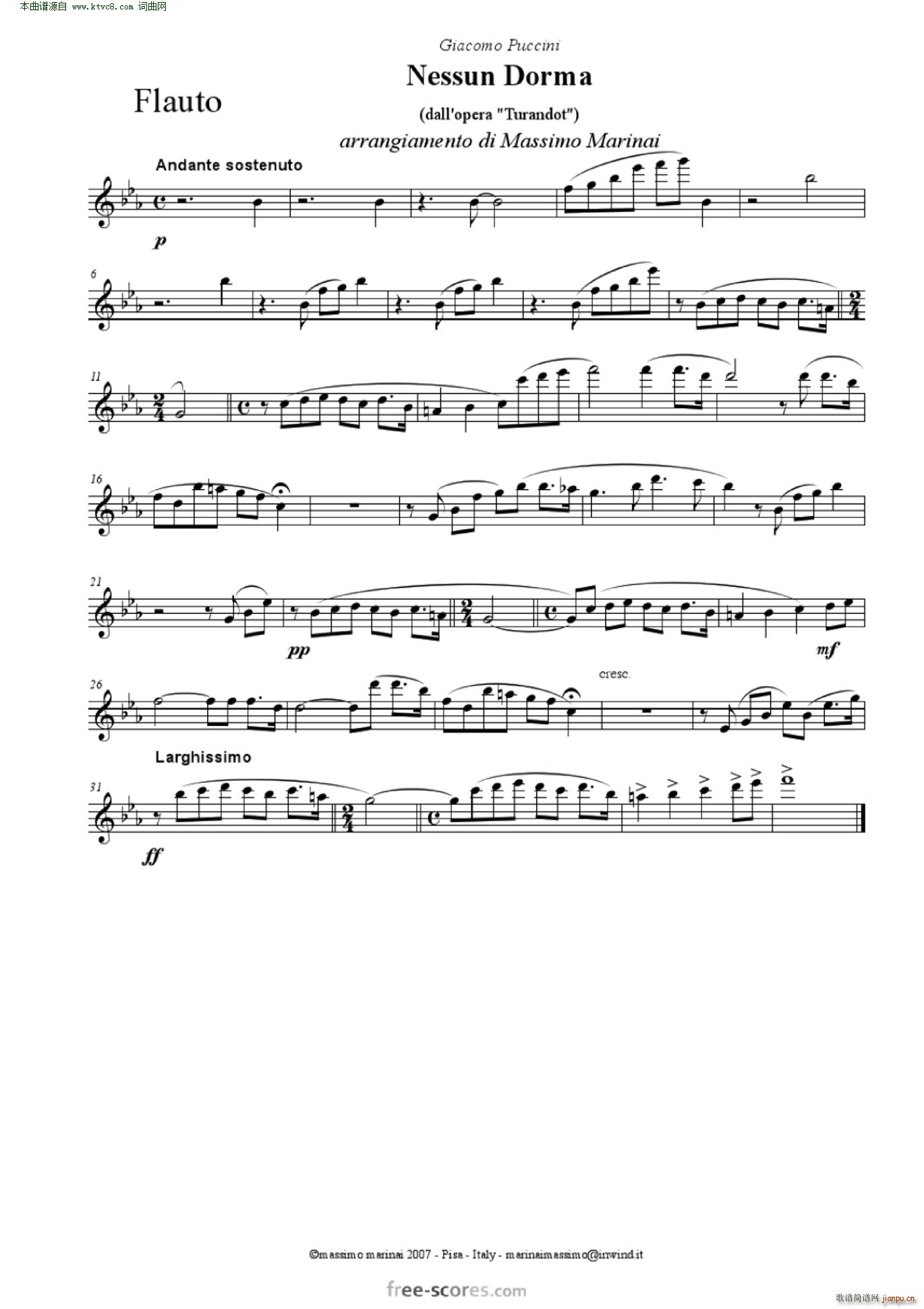 NessunDorma今夜无人入睡 管弦乐 含各声部(总谱)15