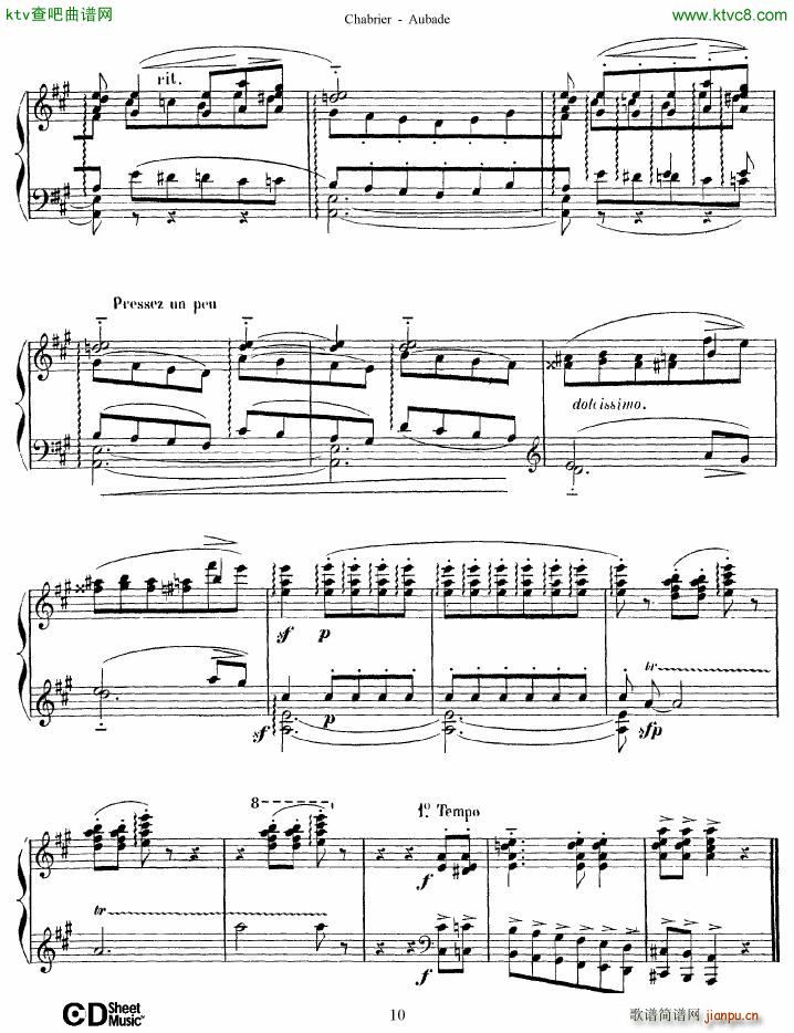 Chabrier Aubabe(钢琴谱)10