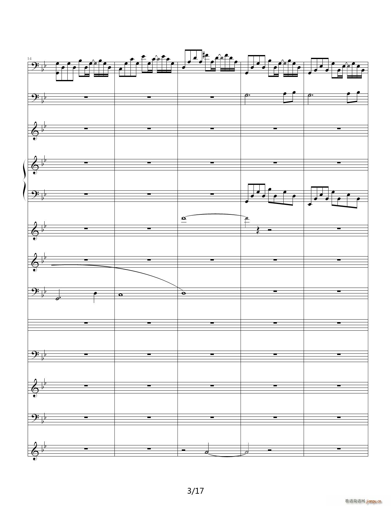 悲伤奏鸣曲 降B调(钢琴谱)3