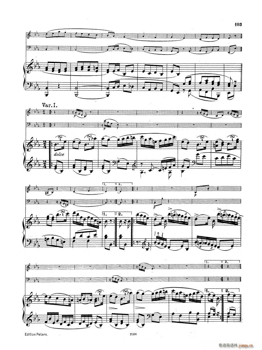 Beethoven op 1 no 3 Piano Trio(钢琴谱)15