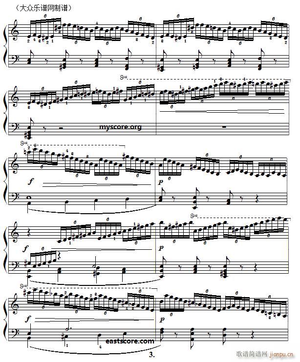 车尔尼 手指灵巧技术练习 Czerny 740 第17首(钢琴谱)3